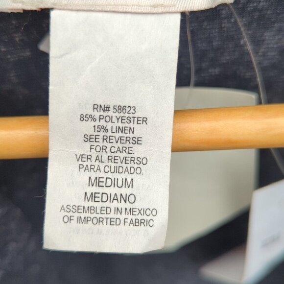 Women's Claudia Richard Linen Blend Open Front Blue Cardigan Sweater - M NWT - Picture 3 of 5